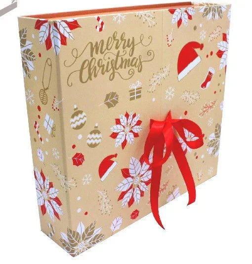 Decorative Christmas gift box featuring Merry Christmas text