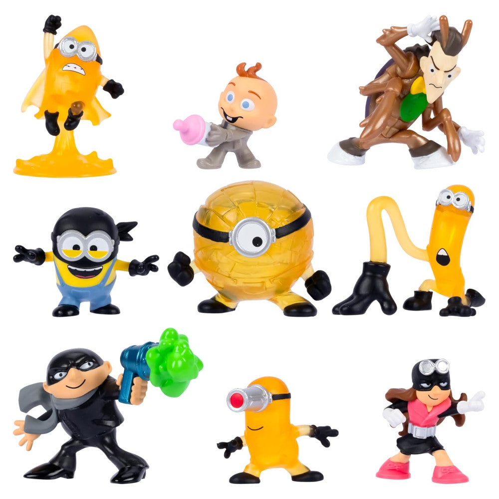 Set of colorful toy figures on a white background