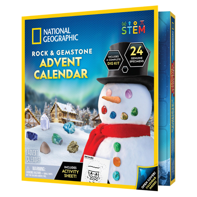 National Geographic Gemstone Advent Calendar for Kids | 24 Crystals