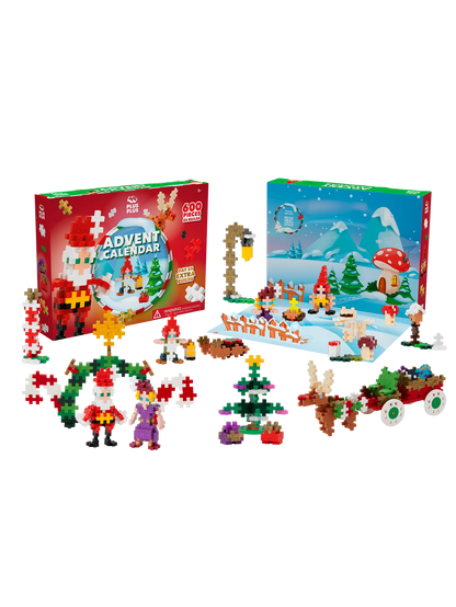 Plus-Plus Advent Calendar Santa's World – 600 pcs Christmas Building Set