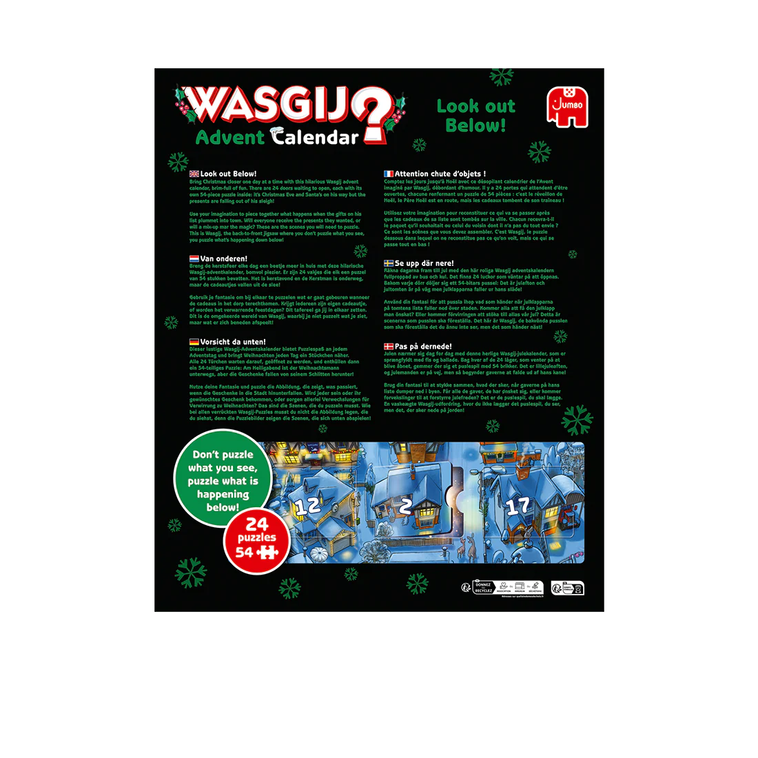 Wasgij Christmas Advent Calendar – Look Out Below! 24 Mystery Puzzles