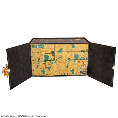 Decorative box with gold and black design