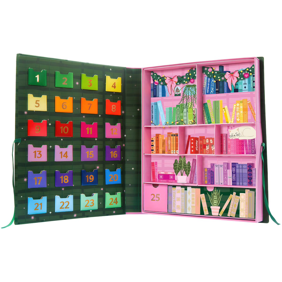 children's advent book or gift box shown open