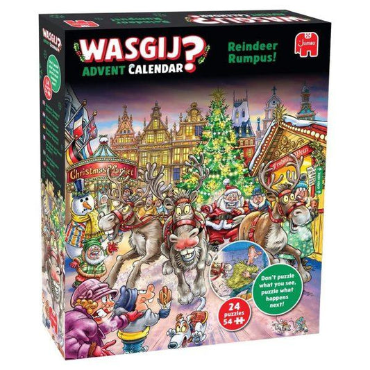 Wasgij Christmas Advent Calendar Puzzle – 24 x 54 Piece Festive Jigsaw Countdown (Eco-Friendly, Age 8+)