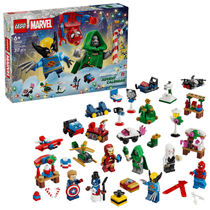 LEGO Marvel Advent Calendar with figures and set pieces 
