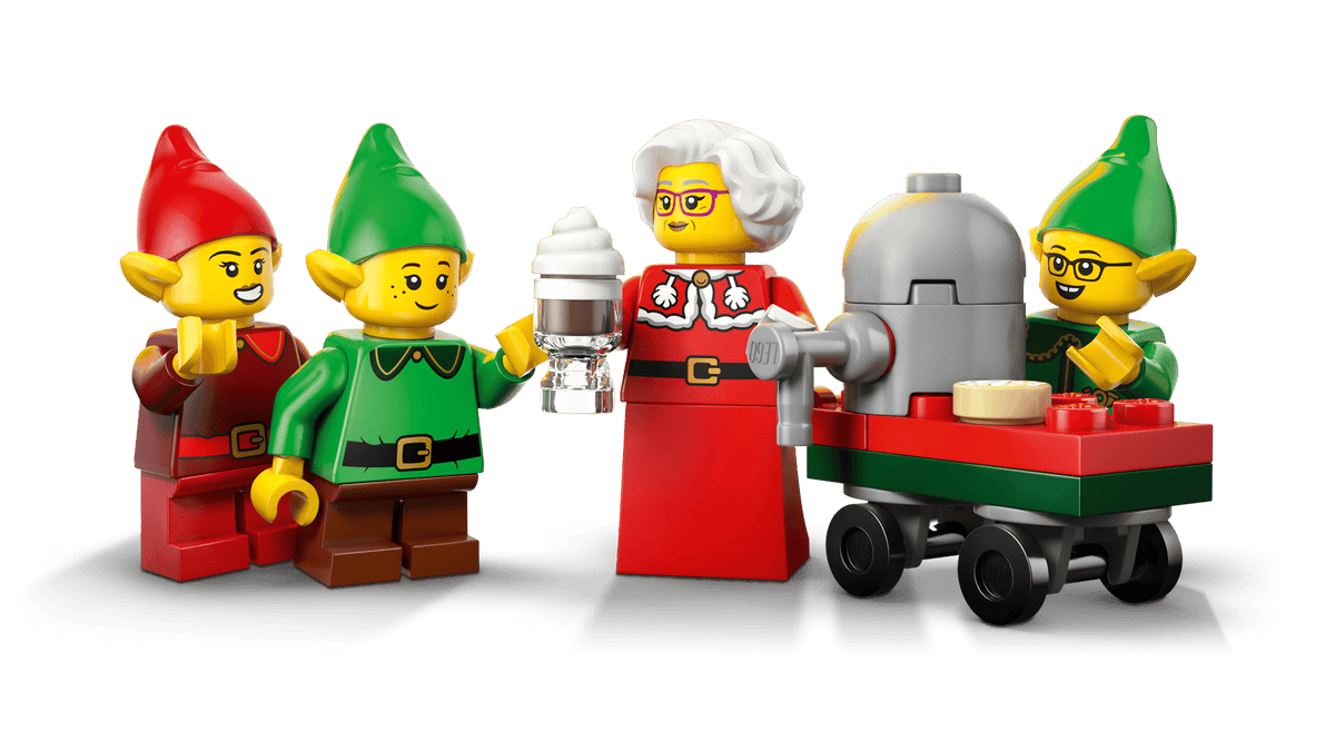 LEGO minifigures of elves and a woman 