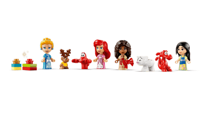 Line of colorful toy figures and animals 